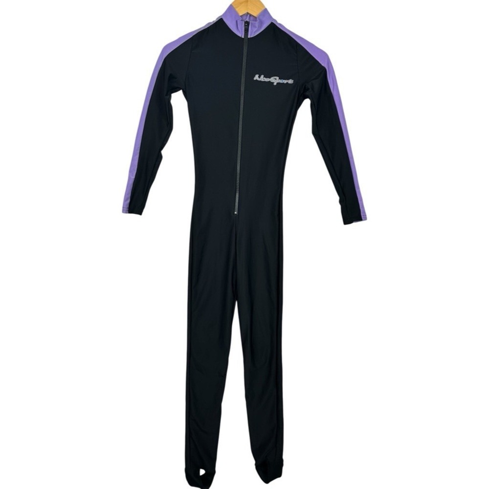 NeoSport Sport Skin Dive Suit Small Black Lavender Full Body Scuba Surf Swim